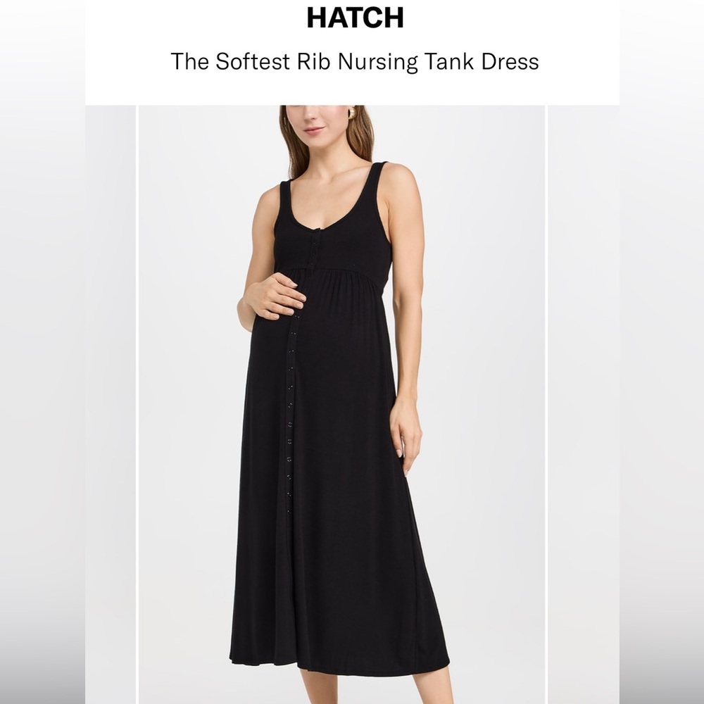 Hatch softest nursing ribbed dress sleeveless 1 small